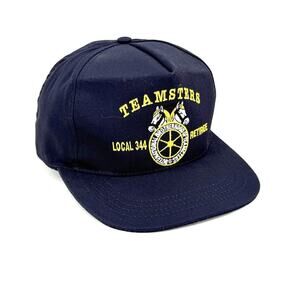 Vintage Workers Union Go Teamsters! Blue Embroidered Hat Local 344 Journeyman WI